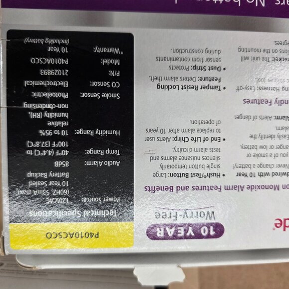 Kidde Hardwired Carbon Monoxide & Smoke Voice Alarm Battery Backup P4010ACSCO - Picture 10 of 11